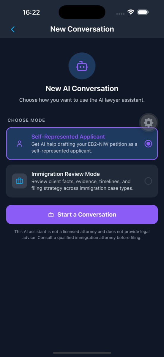 Central Tracker AI assistant mode selection