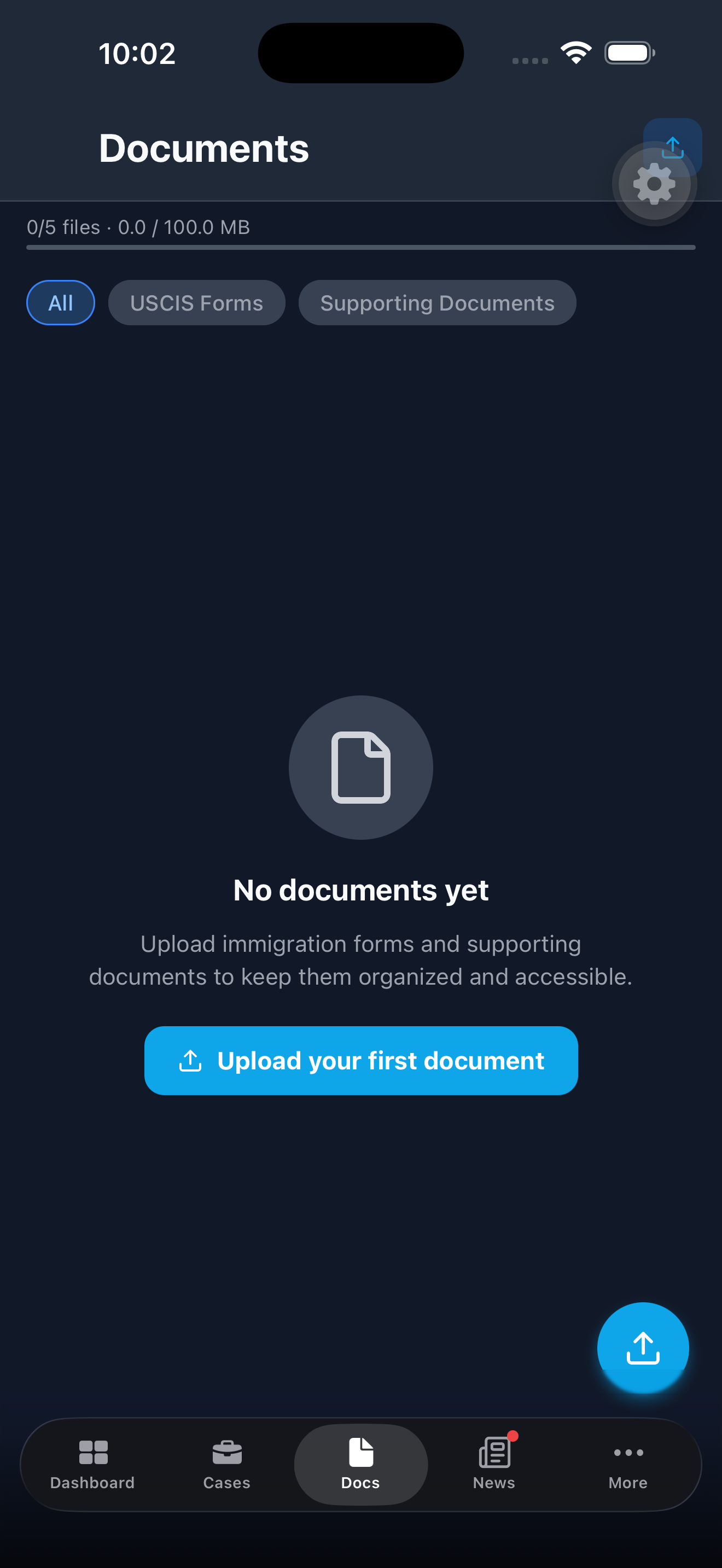 Central Tracker document vault